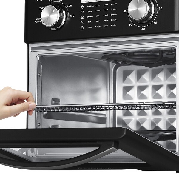 1400 W 4-Slice Stainless Steel Toaster Oven Air Fryer with Bake Tray， Air Basket and Crumb Tray