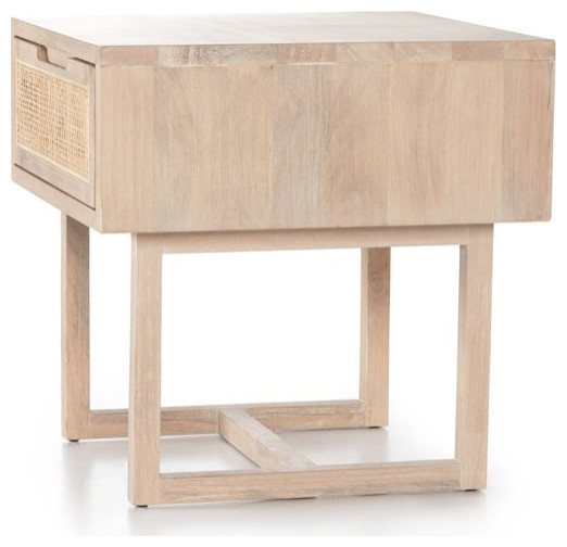 Demetria End Table Black Mango  Natural Cane   Modern   Coffee And Accent Tables   by Virgil Stanis Design  Houzz