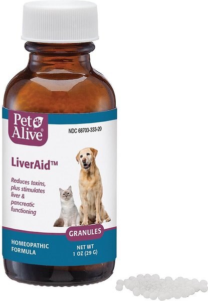 PetAlive LiverAid Homeopathic Medicine for Liver Disease for Dogs and Cats， 1-oz jar