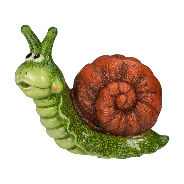 Green And Brown Snail Outdoor Garden Statue