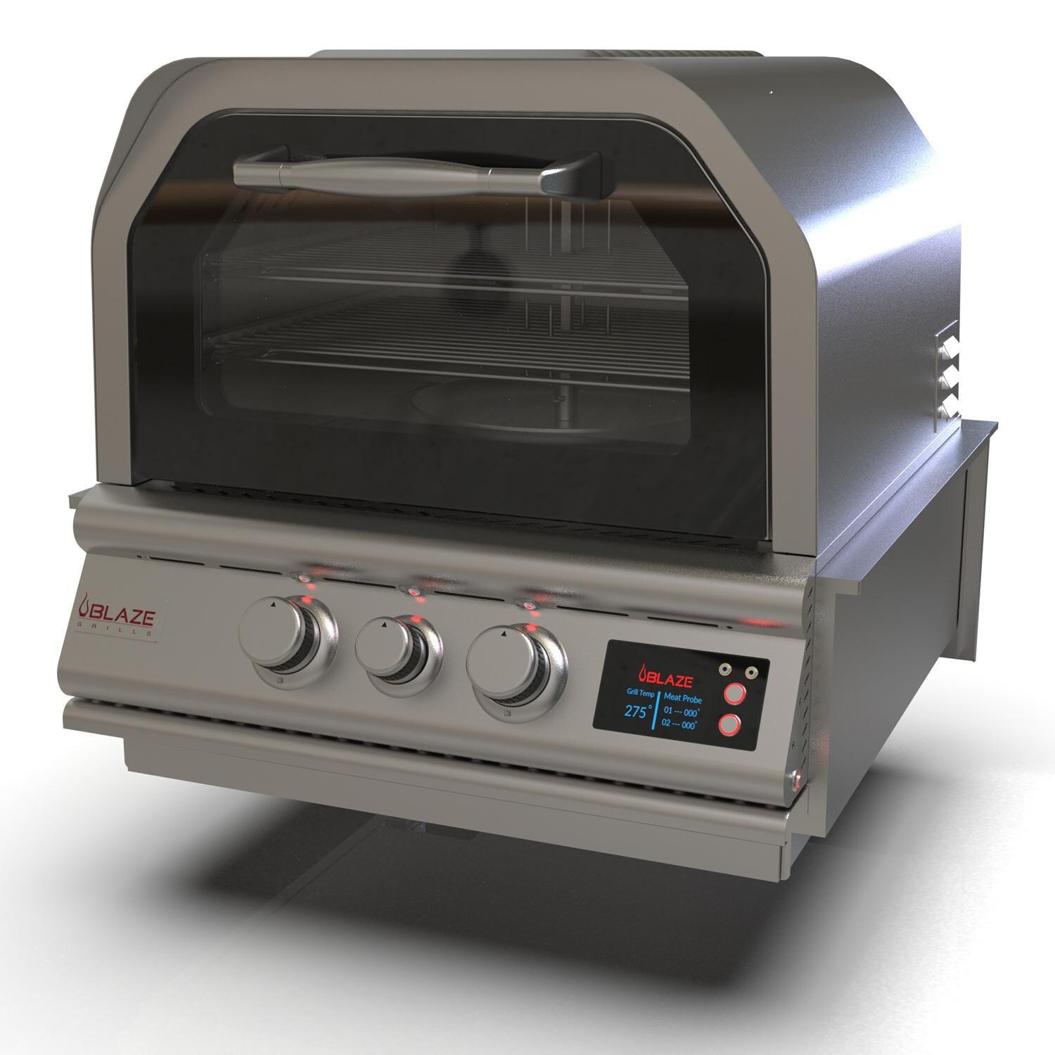 Blaze 26-Inch Countertop Natural Gas Outdoor Pizza Oven W/ Rotisserie and Countertop Sleeve