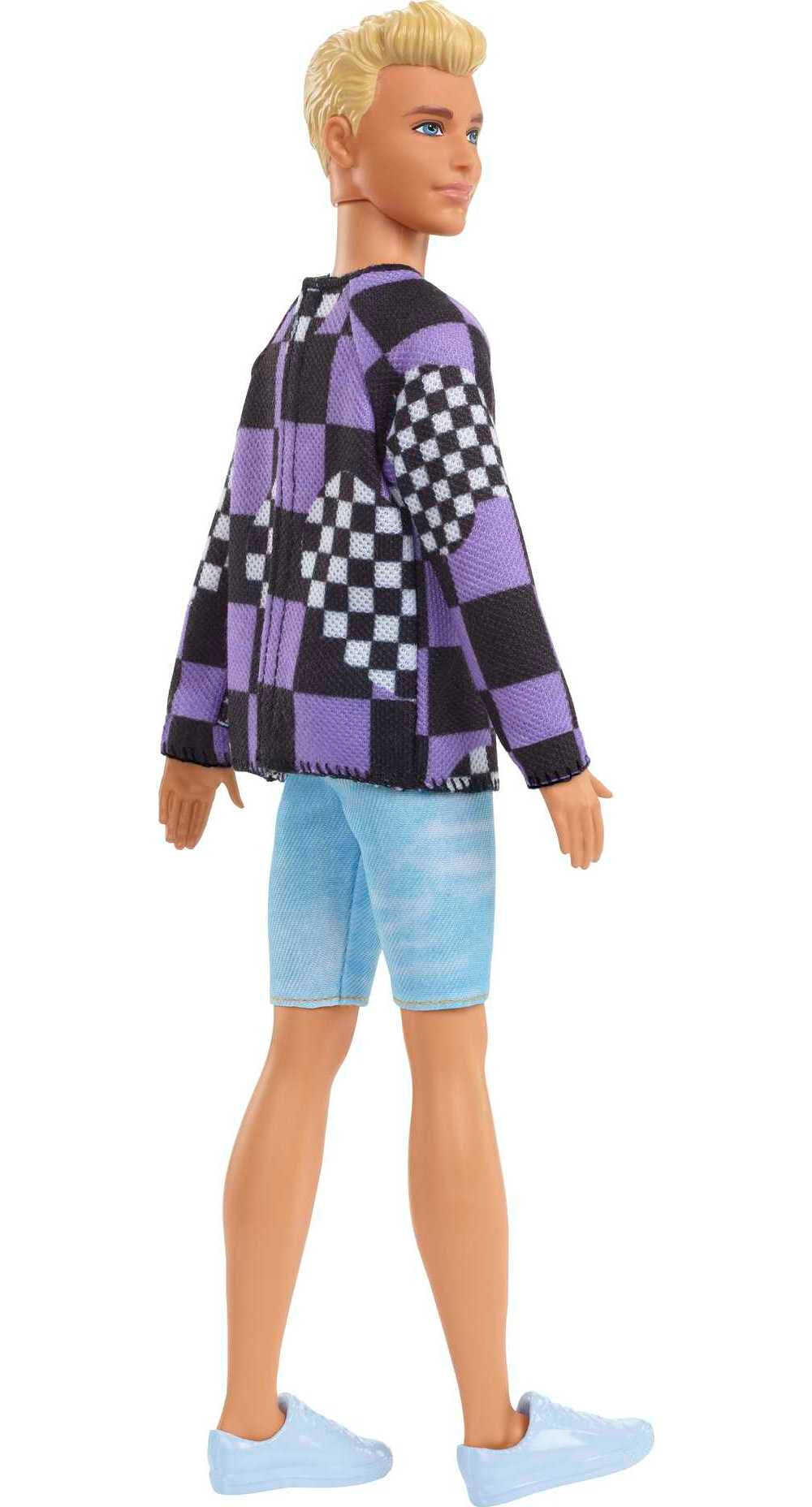 Barbie Fashionistas Ken Fashion Doll #191 in Checkered Sweater with Blonde Hair & Sneakers