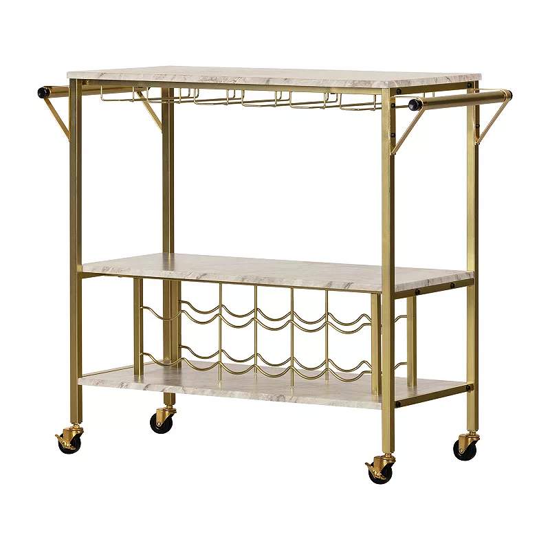 South Shore Maliza Bar Cart with Wine Storage