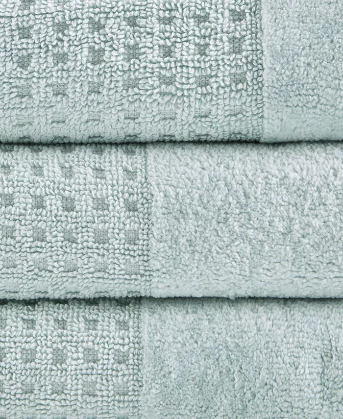 Madison Park Spa Waffle Jacquard 600 GSM Combed Cotton 6-Pc. Towel Set