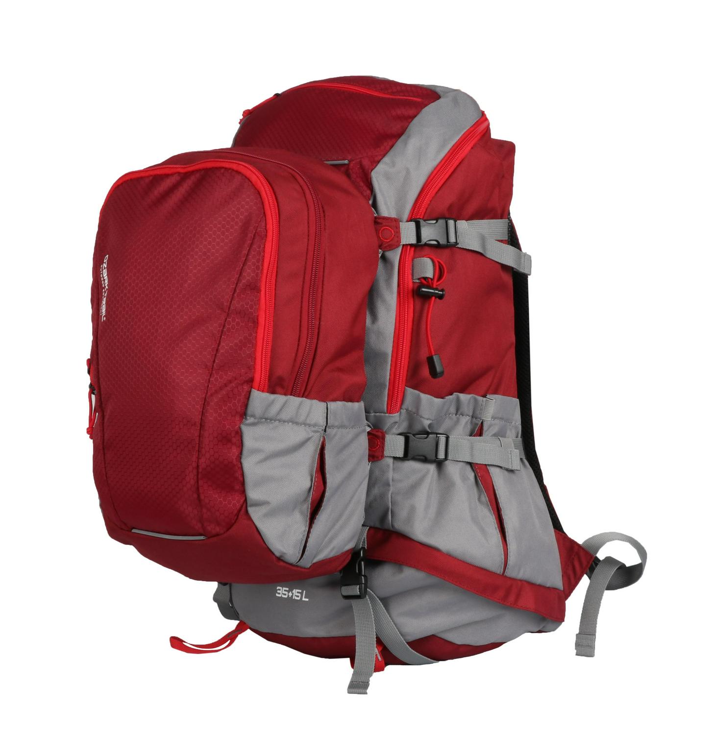 Ozark Trail 2in1 Family Pack 35 Liter Hiking Backpack with Detachable 15 Liter Daypack Red  Crowdfused