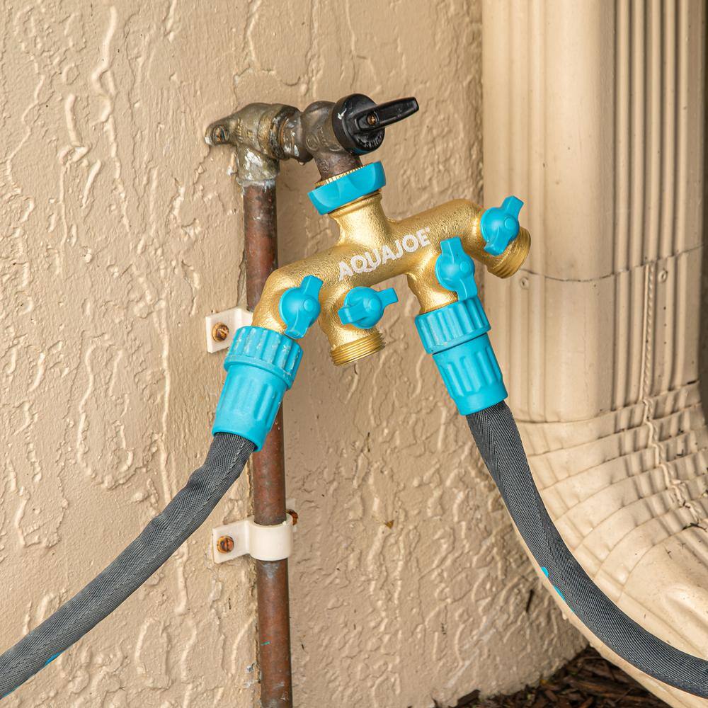 AQUA JOE 4-Way Garden Hose Splitter AJ-FS4W