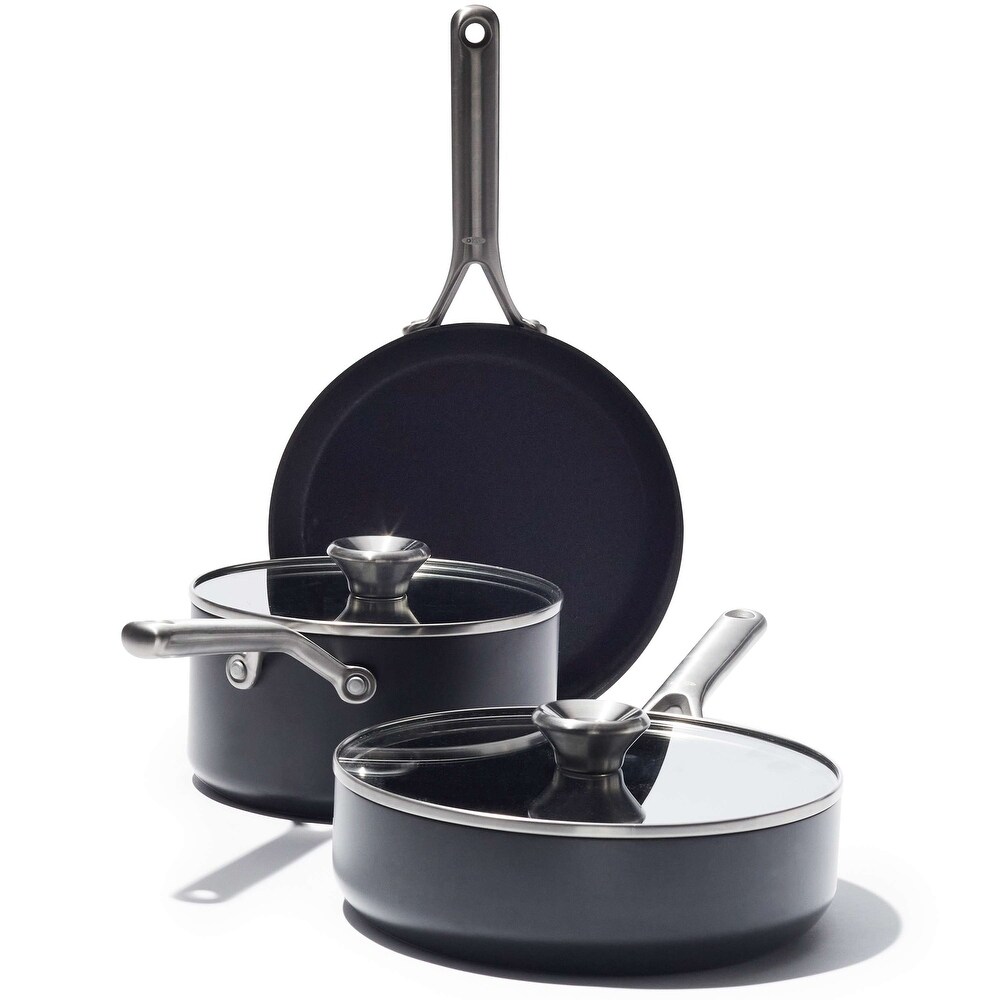 OXO Professional Ceramic Non Stick 5 Piece Cookware Pots and Pans Set