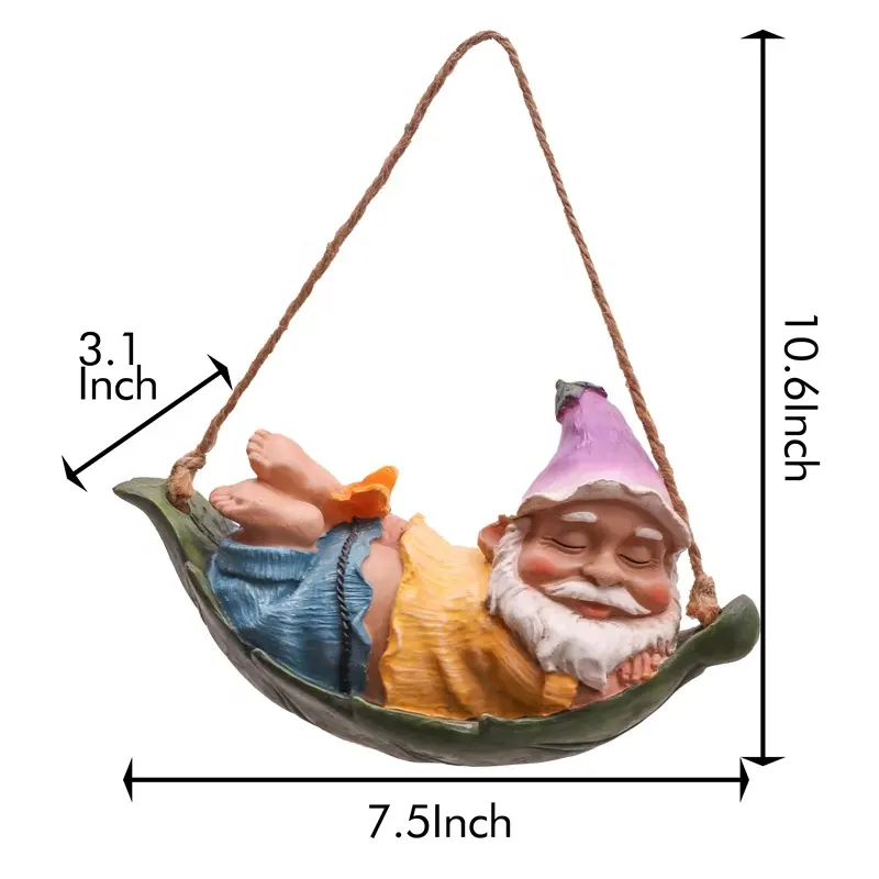 EAGLEGIFTS solar light resin gnome garden statue ornament