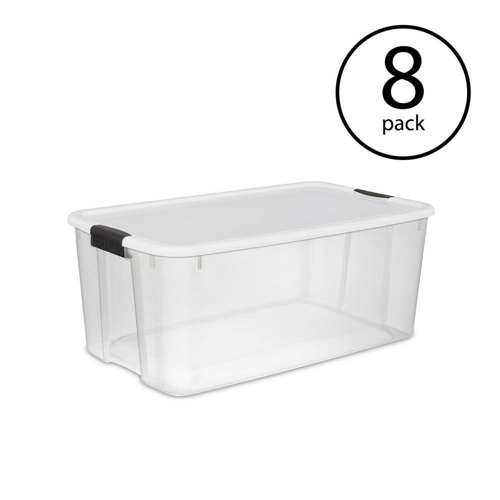 Sterilite 116 Qt. Ultra-Latching Storage Bin Box Container Clear (8-Pack) 8 x 19909804