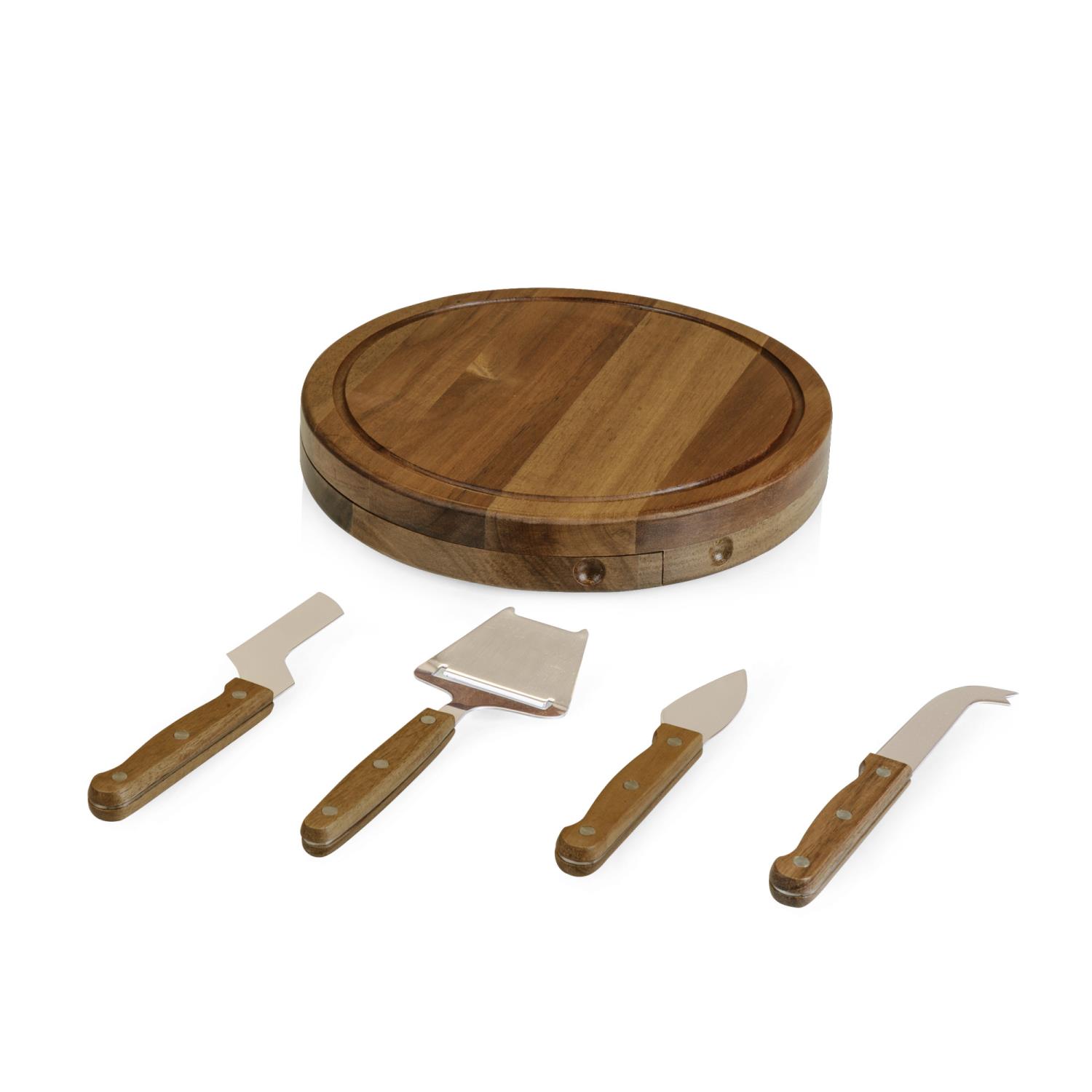 TOSCANA Acacia Circo Cheese Cutting Board and Tools Set