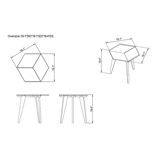 Furniture of America Keln Contemporary 19-inch Geometric Side Table