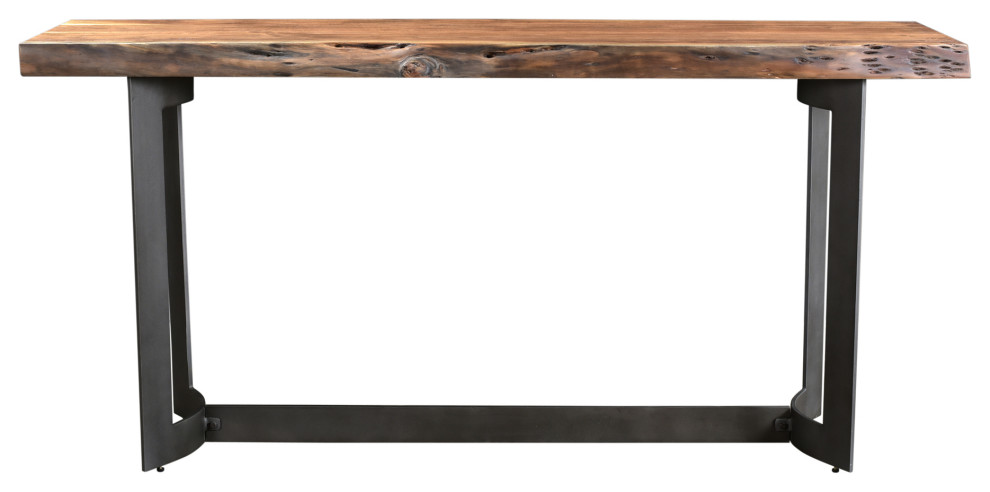 Industrial Bent Console Table Smoked   Brown   Industrial   Console Tables   by HedgeApple  Houzz