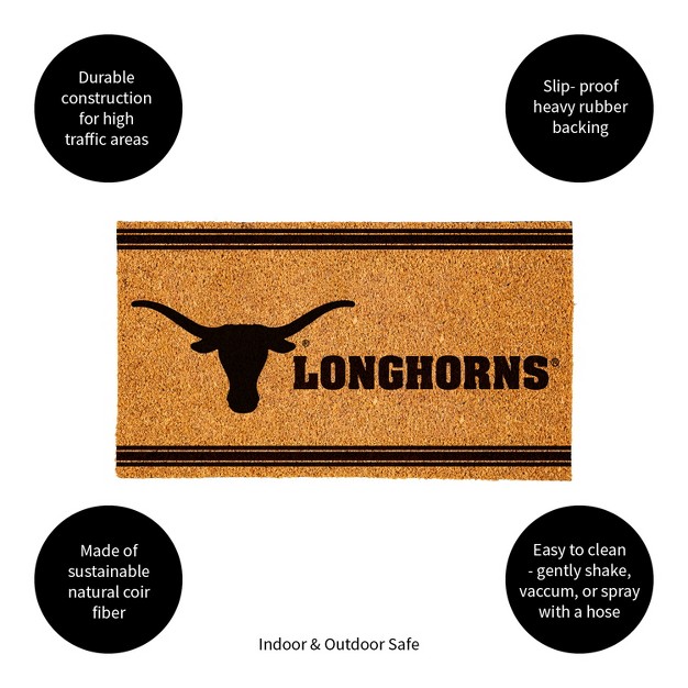 Evergreen University Of Texas Logo Turf Mat Brown 28 X 16 Inches Indoor Outdoor Doormat