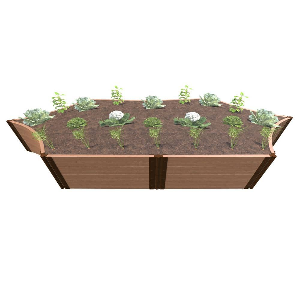 Frame It All 6 ft. x 16 in. x 22 in. Classic Sienna Composite 'Silver Salver' Scalloped Raised Garden Bed - 2 in. Profile 800004069