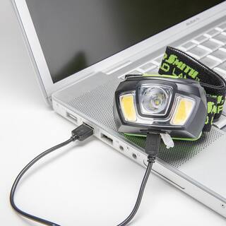 PowerSmith 250 Lumens LED Rechargeable Weatherproof Lithium-ion Tiltable HeadLamp with FloodSpotStrobe Modes and Charger PHLR225D