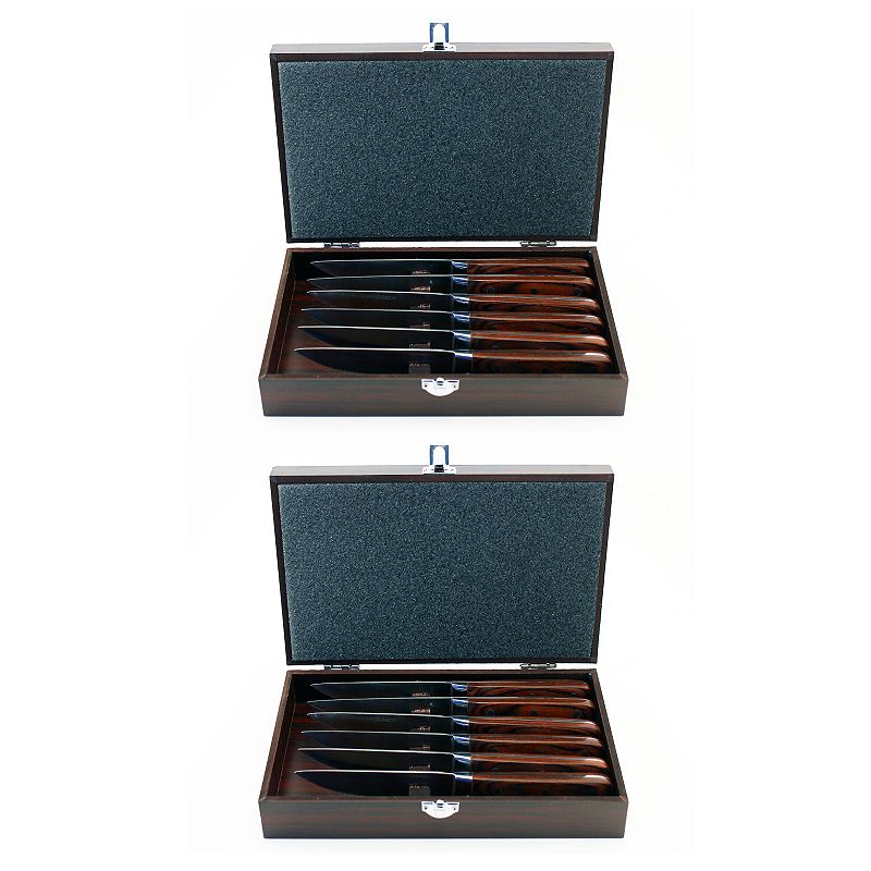 BergHOFF 14-pc. Pakka Wood Steak Knife Set with 2 Cases