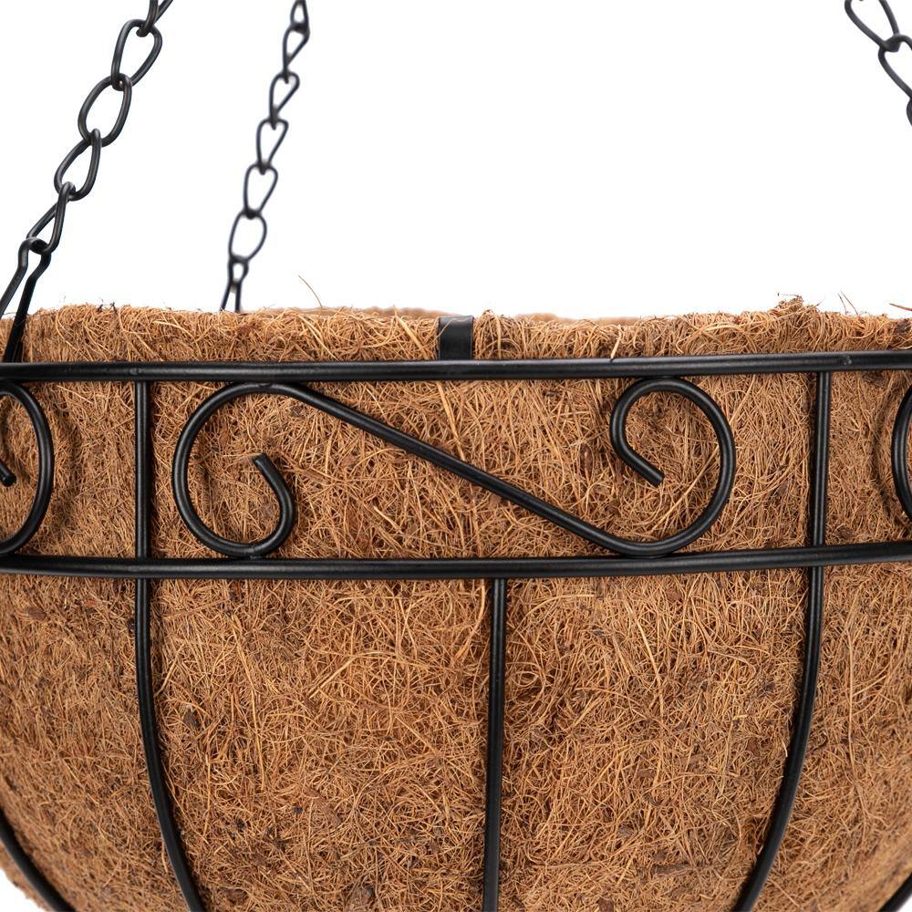 Winado Coconut 14 in. Iron Hanging Basket 641437885190