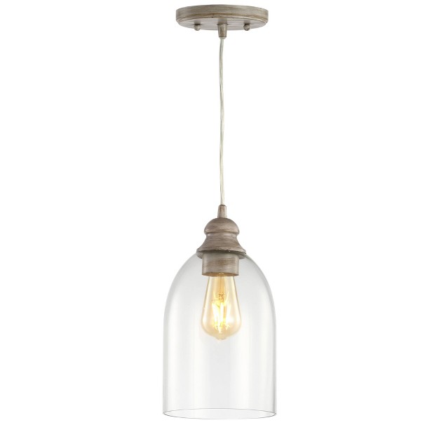 Led Adjustable Glass Greige Pendant Gray Jonathan Y