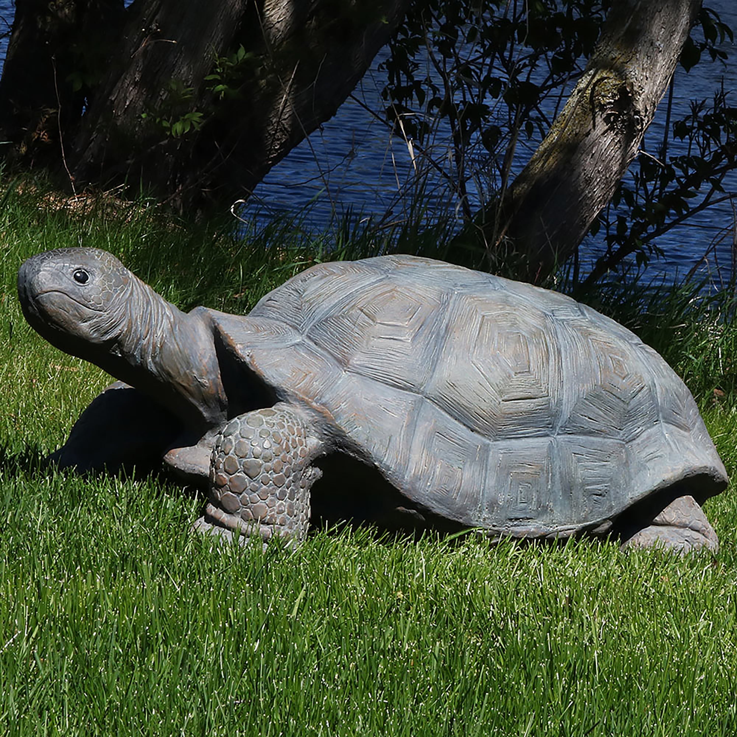 Sunnydaze Indoor/Outdoor Lifelike Large Todd the Tortoise Patio Garden Yard Entryway Decorative Statue - 30