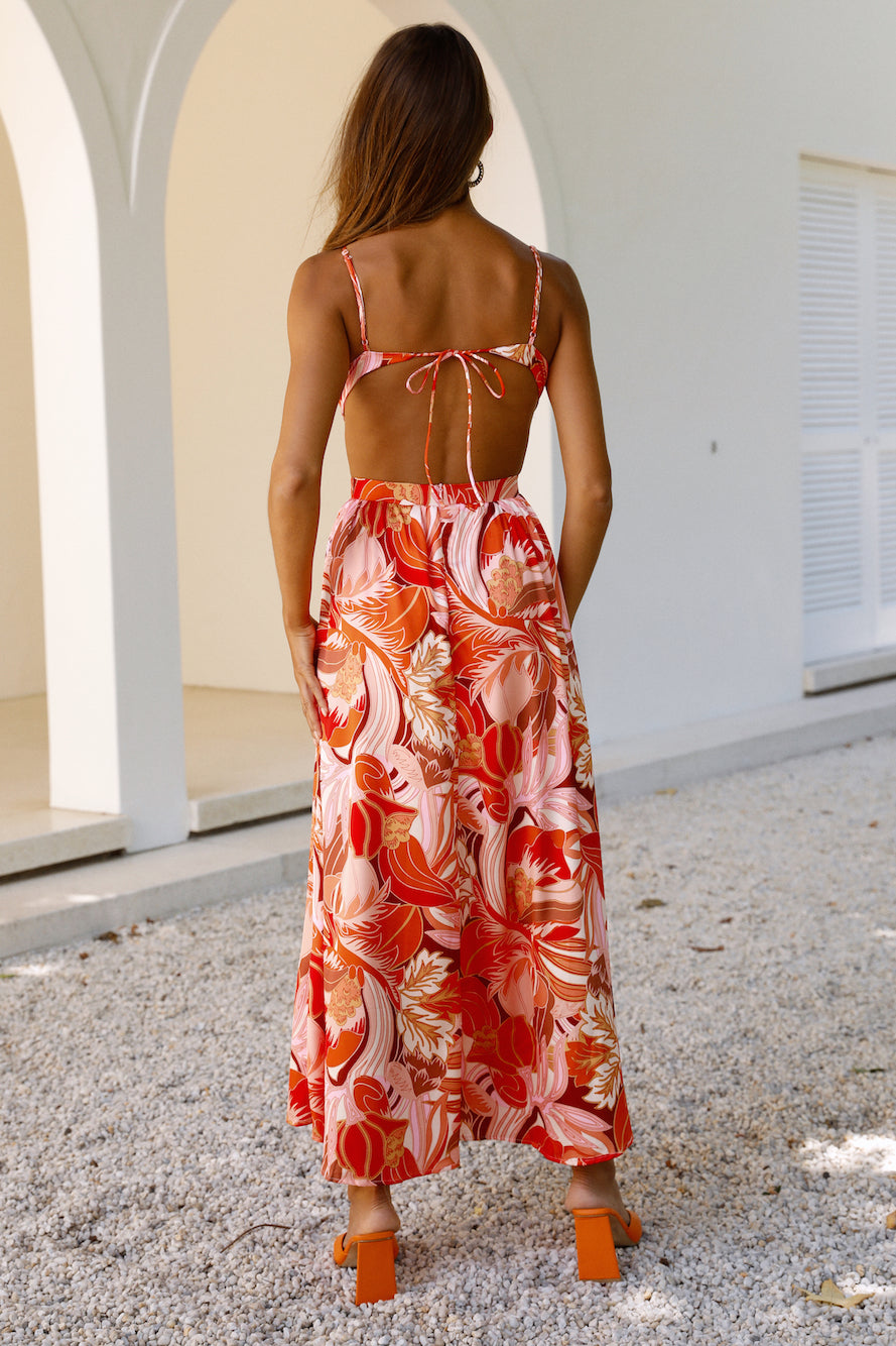 Strike Twice Maxi Dress Orange