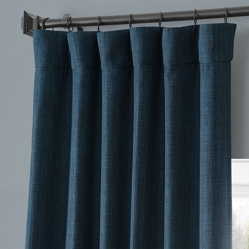 EFF Monochromatic Faux Linen Room Darkening 2-pack Window Curtain Set