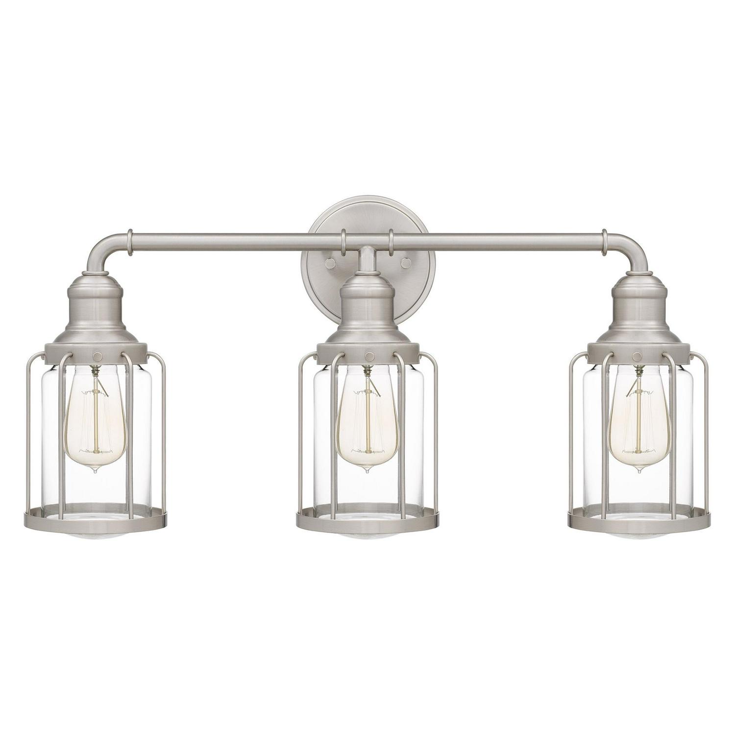 Ashley Harbour Rhett 3-Light Brushed Nickel Bath Light