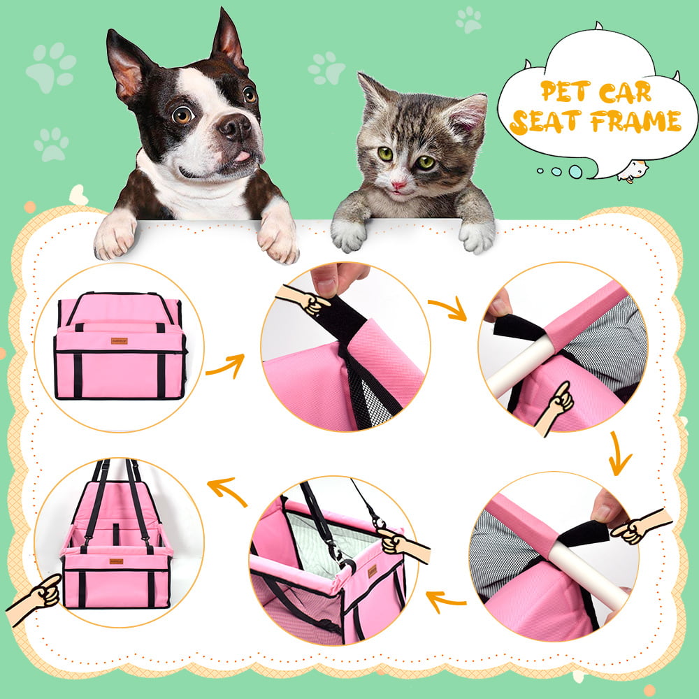 SWIHELP Dog Car Seat Breathable Folding Travel Bags for Dogs Cats Small Pet Puppy Booster Seat