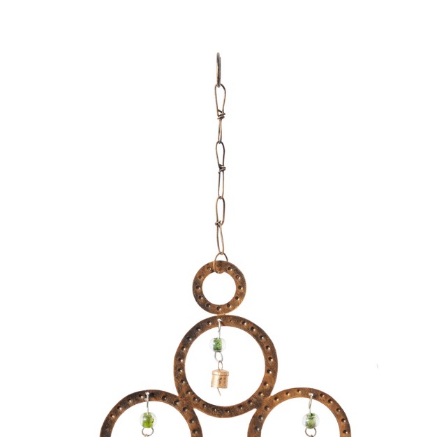 Iron Eclectic Butterfly Windchime Brass orange green Olivia amp May