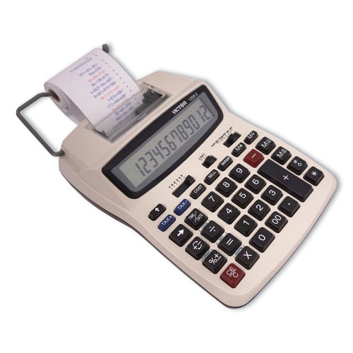 Victor 1208-2 Two-Color Compact Printing Calculator， Black/Red Print， 2.3 Lines/Sec