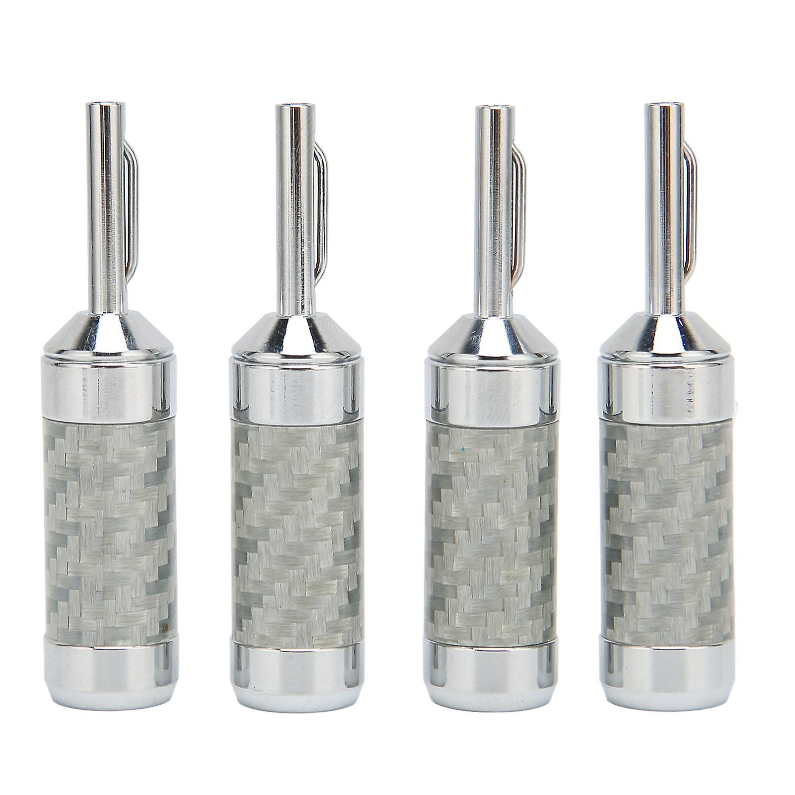 4pcs Banana Plugs Brass Chrome Plated Open Screw Carbon Fiber Shell Speaker Cable Connectors For 5mm Wire Diameter