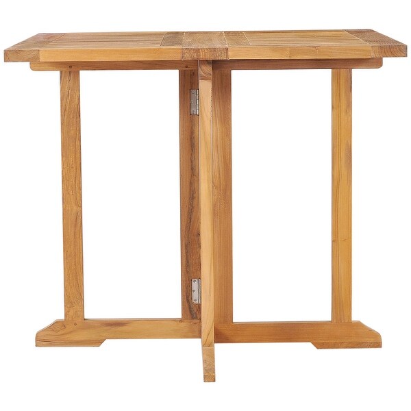 Chic Teak Hatteras Square Teak Wood Outdoor Folding Patio Table，35 Inch (table only)