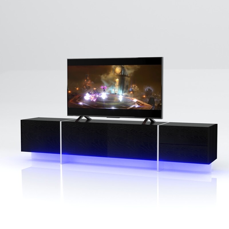 TV Stand with Storage Cabinets  LED TV Console Table for TVs Up to 75\