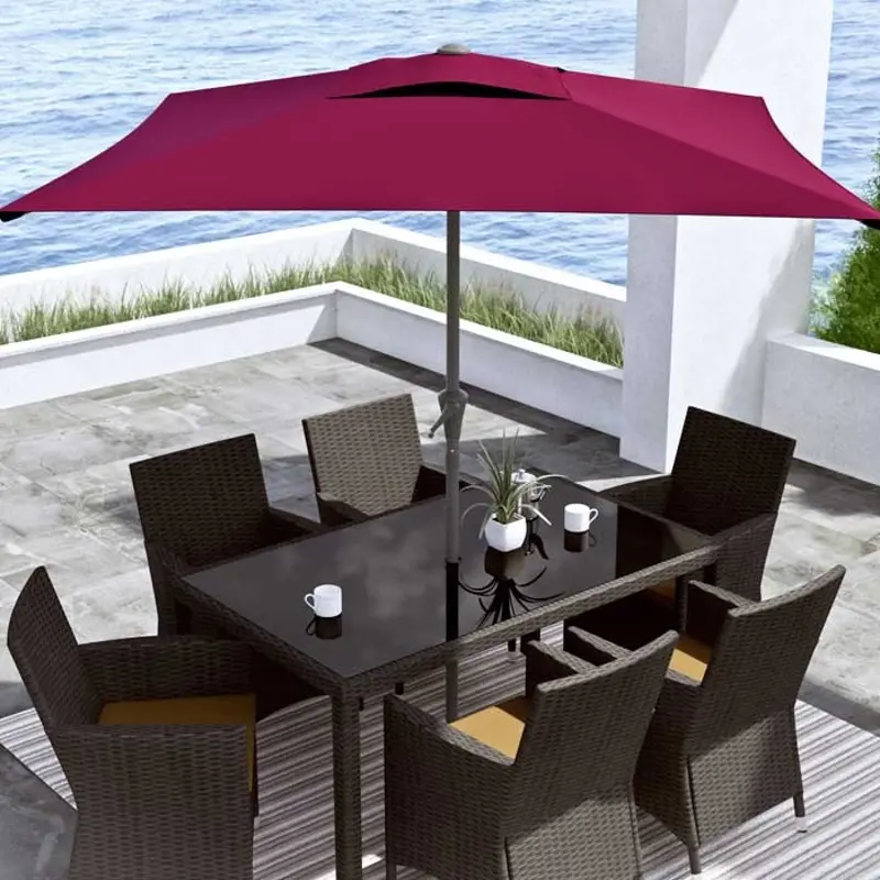 Wine Red Square Patio Umbrella