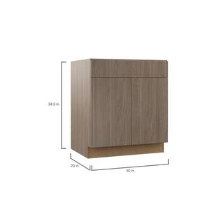 Hampton Bay Designer Series Edgeley Assembled 30x34.5x23.75 in. Base Kitchen Cabinet in Driftwood B30-EDDW