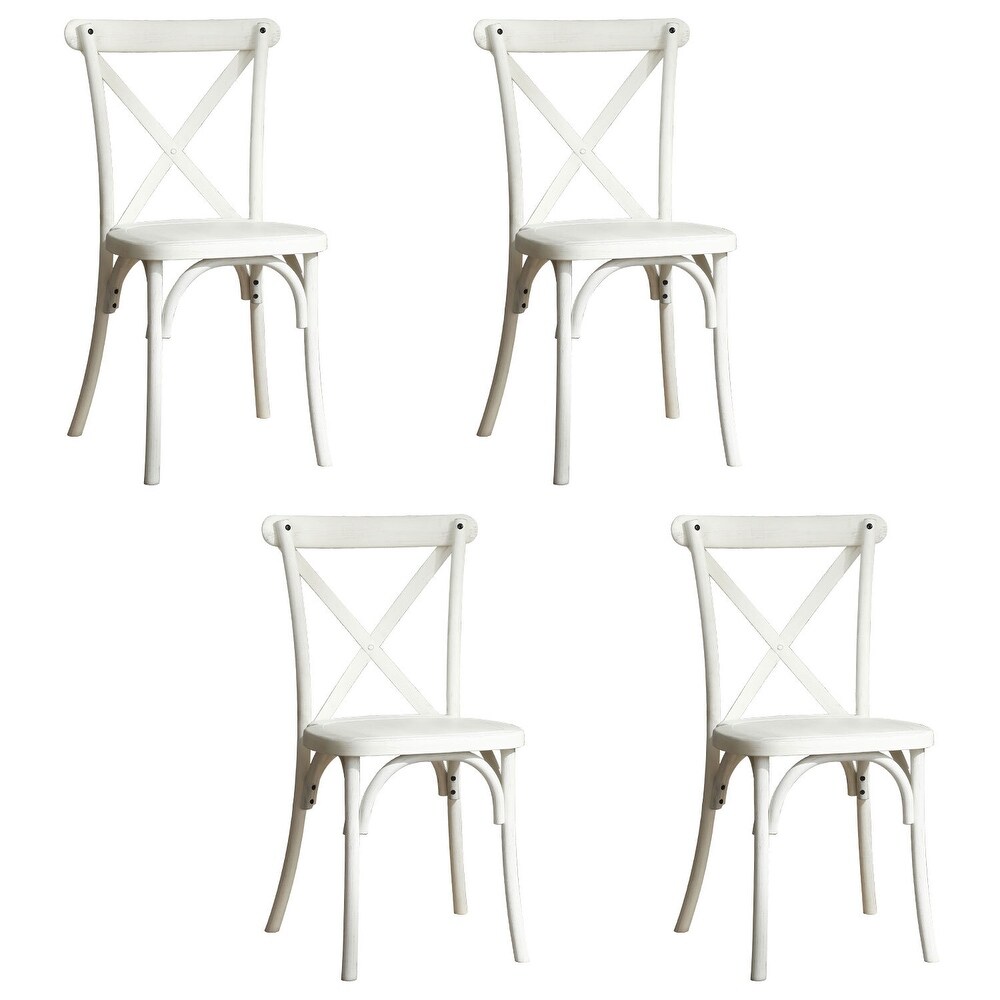 Modern Farmhouse Black/ Natural/ White Resin X Back Side Chair Dinning Chair