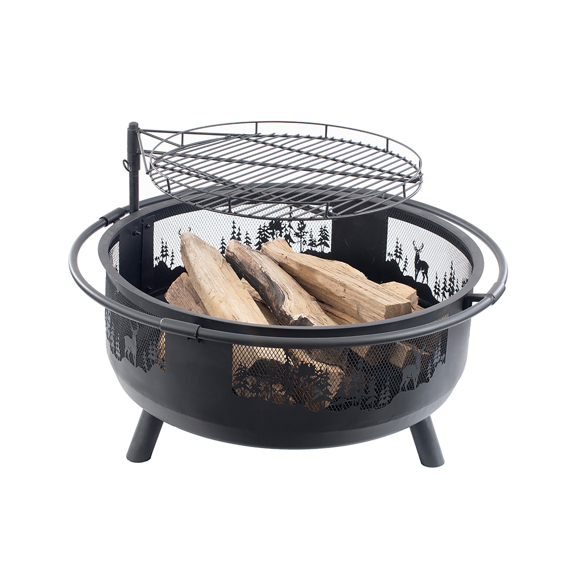 Blue Sky Outdoor Living WBFB36SG-MD 36-in W Black Steel Wood-Burning Fire Pit