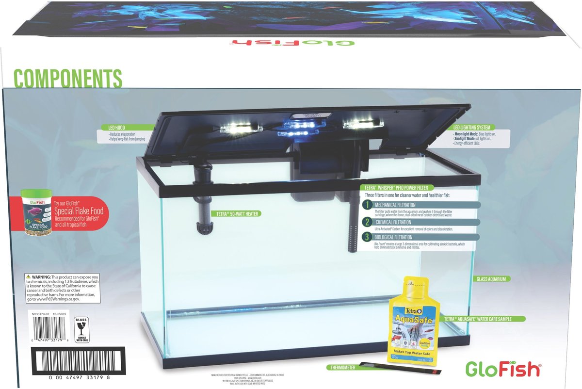 GloFish LED Lighting and Filter Aquarium Kit