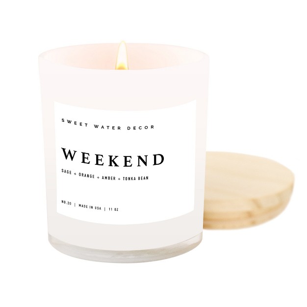 Sweet Water Decor Weekend 11oz White Jar Soy Candle