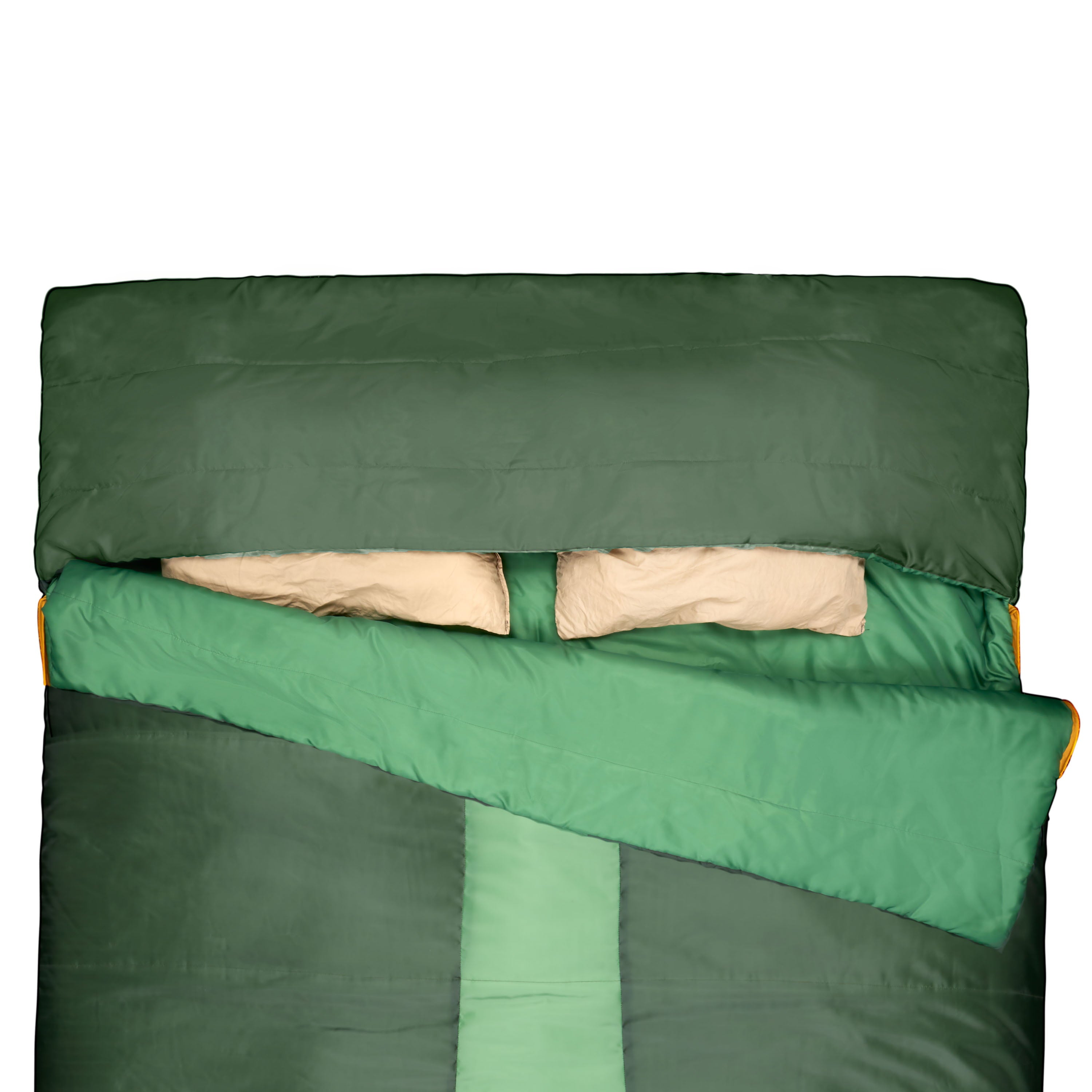 Slumberjack Grizzly Glades 25-Degree 2 Person Hooded Sleeping Bag, Green, 66"x88"