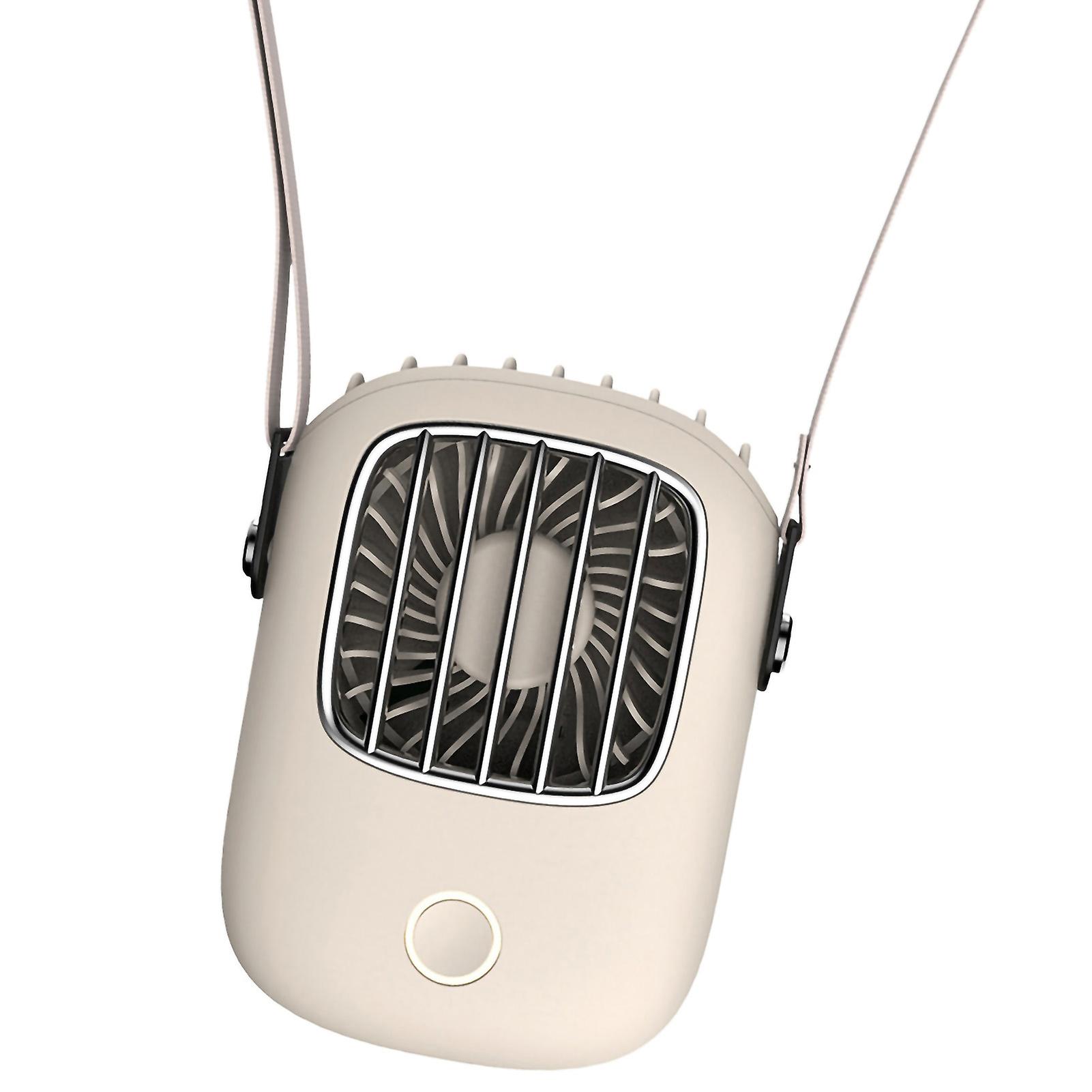 Hanging Neck Cooling Fan USB Rechargeable Portable Necklace Outdoor Sports Air Cooler White