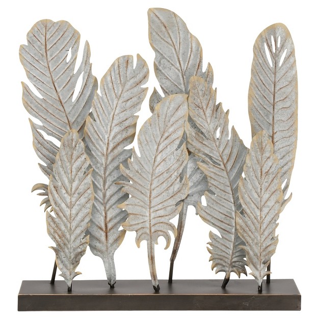 Natural Reflections Rustic Iron Feather Table Sculpture 20 quot x21 quot Olivia amp May