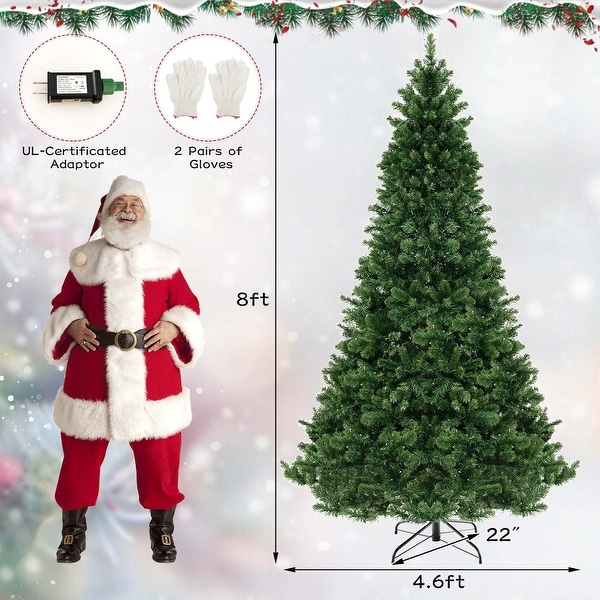 Costway 6FT/7FT/8FT Artificial Xmas Tree with 821/1188/1498 PVC Branch