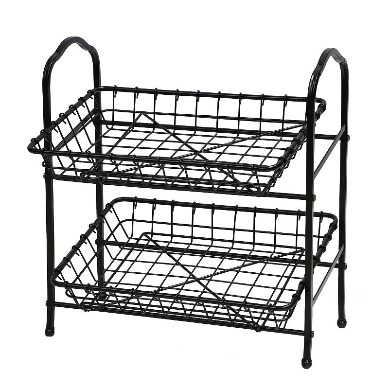 Puleo International 2-Tier Metal Basket Stand