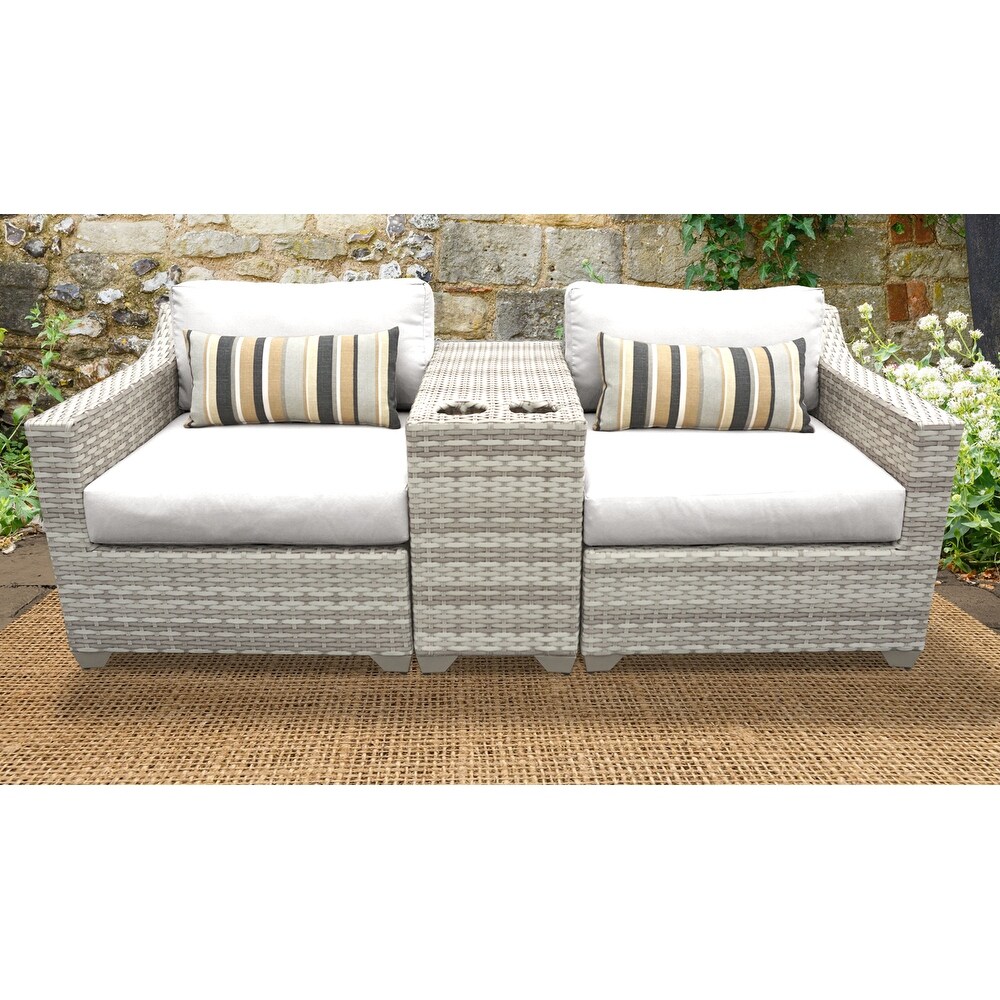 Fairmont 3 Piece Outdoor Wicker Patio Furniture Set