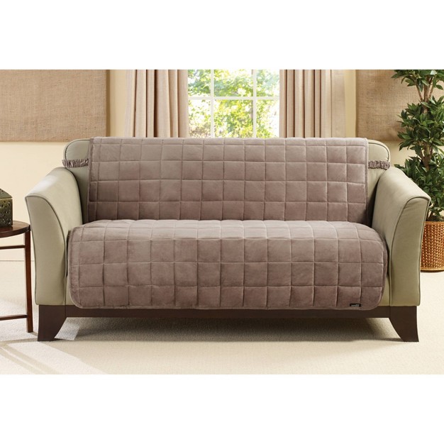 Deluxe Pet Armless Loveseat Furniture Cover Sable Sure Fit