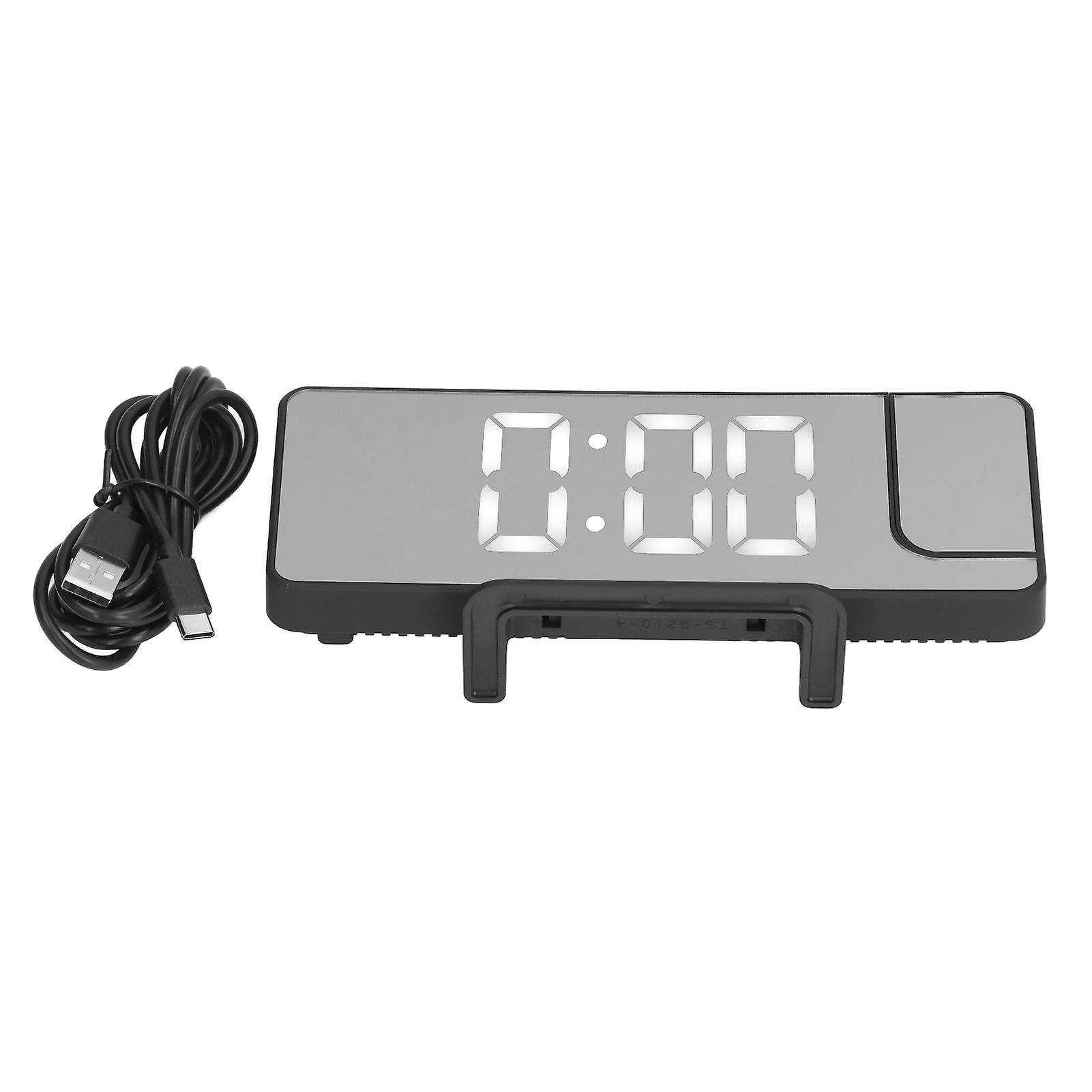 Projection Alarm Clock Led Digital Mirror Alarm Clock Rechargeable 6 Gear Brightness Bedside Clock