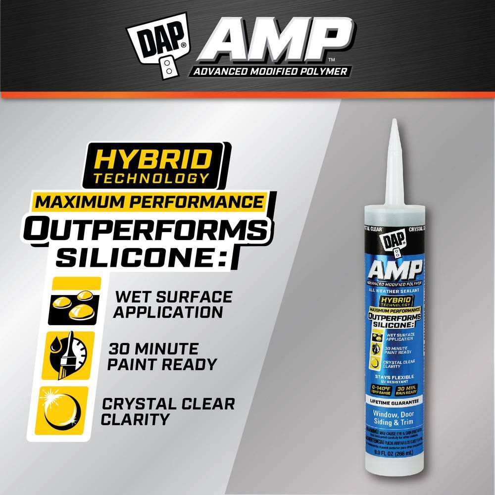 DAP AMP Advanced Modified Polymer 9 oz. Crystal Clear All Weather Window Door and Siding Sealant 00761