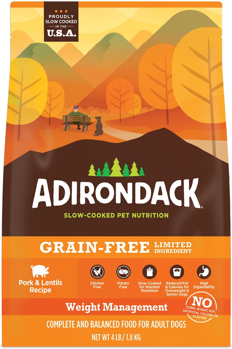 Adirondack Limited Ingredient Pork and Lentils Recipe Weight Management Grain-Free Dry Dog Food