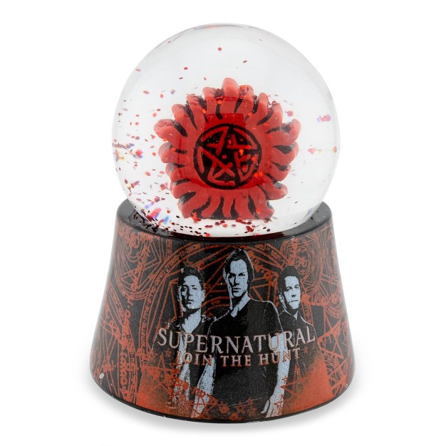 Silver Buffalo Supernatural Anti possession Symbol Light up Mini Snow Globe 2 75 Inches Tall