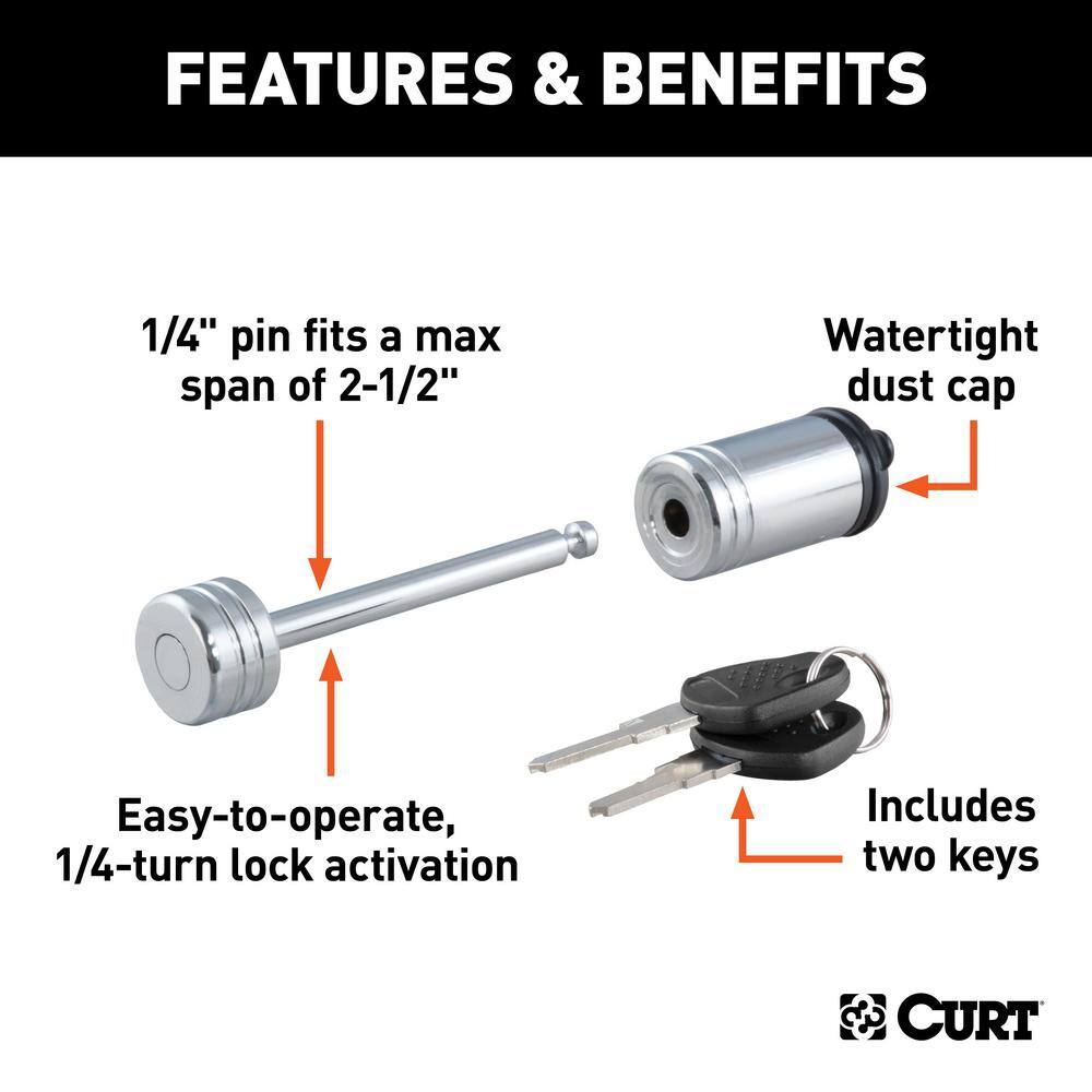 CURT Multi-Use Cable Lock (6' x 38 in. Cable Vinyl-Coated Braided Steel) 23522